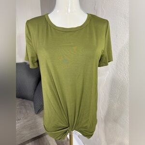 Madewell Rose Olive Green Twist Front Tee Size Small
